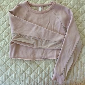 Alo Double Take Crop Sweatshirt in Pink
